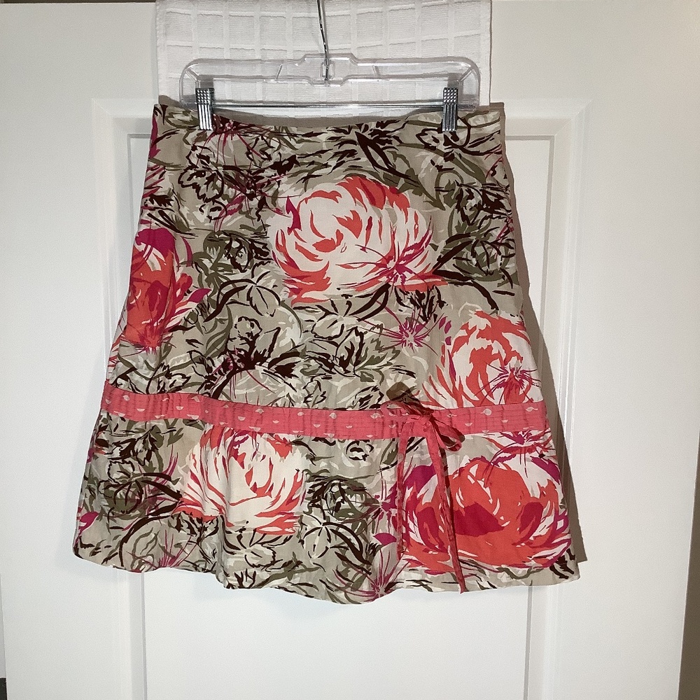 Sag Harbor Ladies Lined Skirt Pink/ Cream/ Army Green/ Brown Size 12
